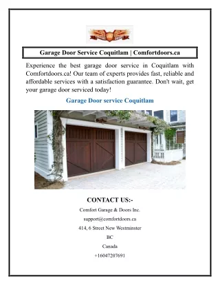 garage door service coquitlam comfortdoors ca