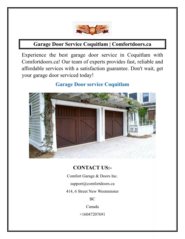 garage door service coquitlam comfortdoors ca