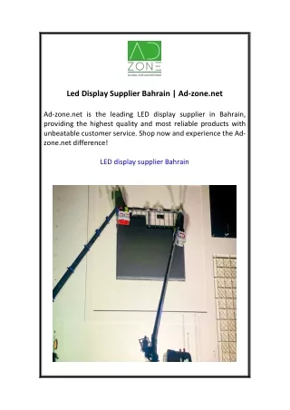 Led Display Supplier Bahrain  Ad-zone.net