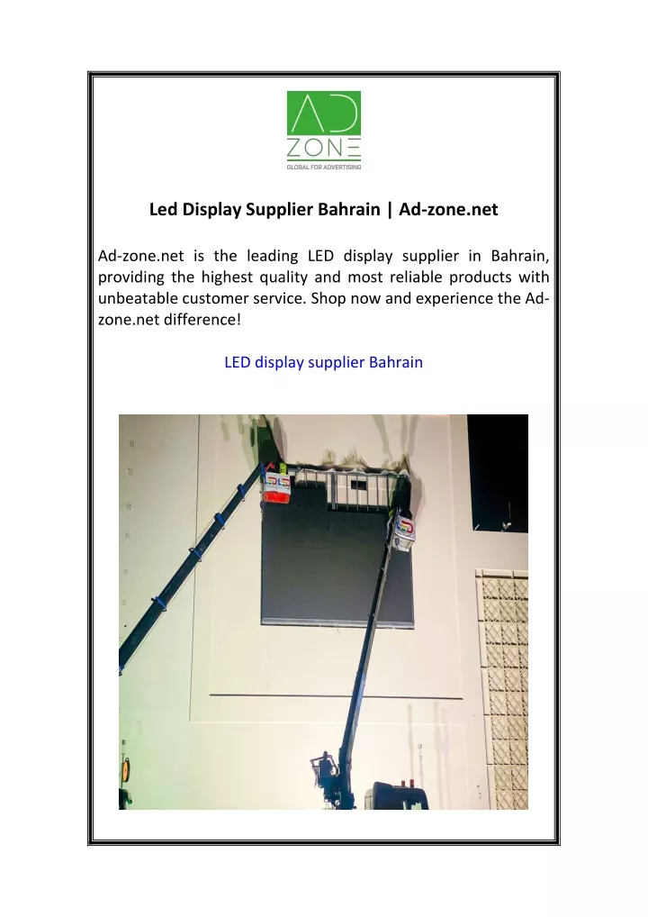 led display supplier bahrain ad zone net