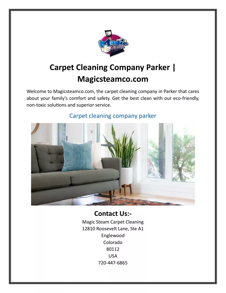 carpet cleaning company parker magicsteamco com