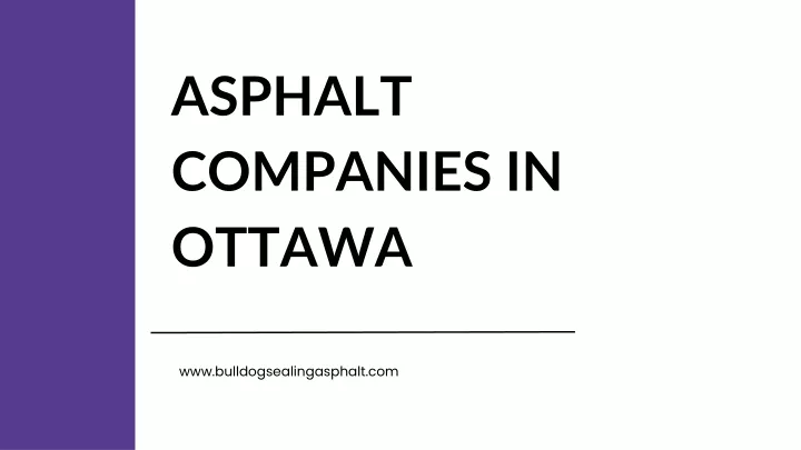 asphalt companies in ottawa