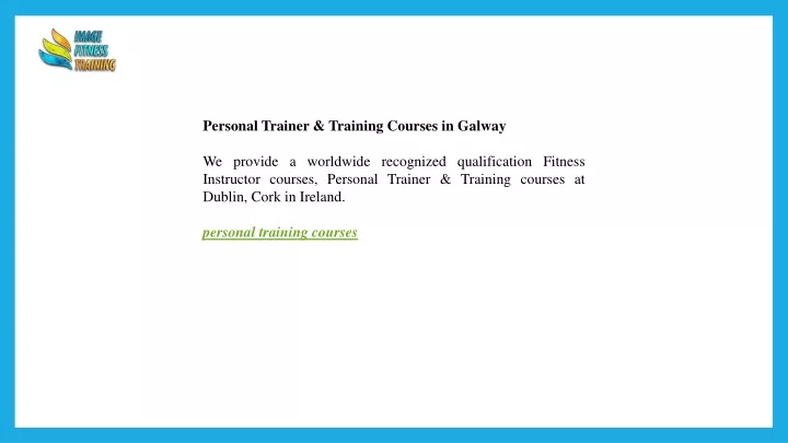 personal trainer training courses in galway