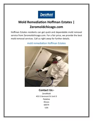 Mold Remediation Hoffman Estates  Zeromoldchicago