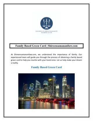 Family Based Green Card  Shireensamananilaw.com