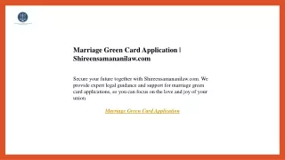 Marriage Green Card Application  Shireensamananilaw.com