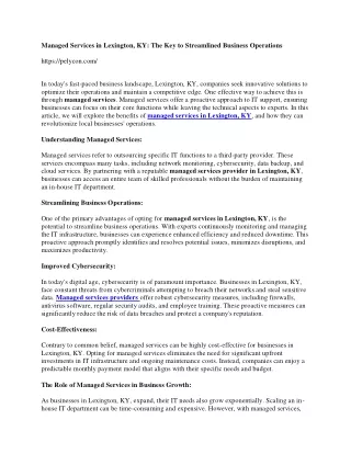 managed services in lexington
