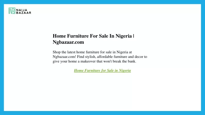 home furniture for sale in nigeria ngbazaar