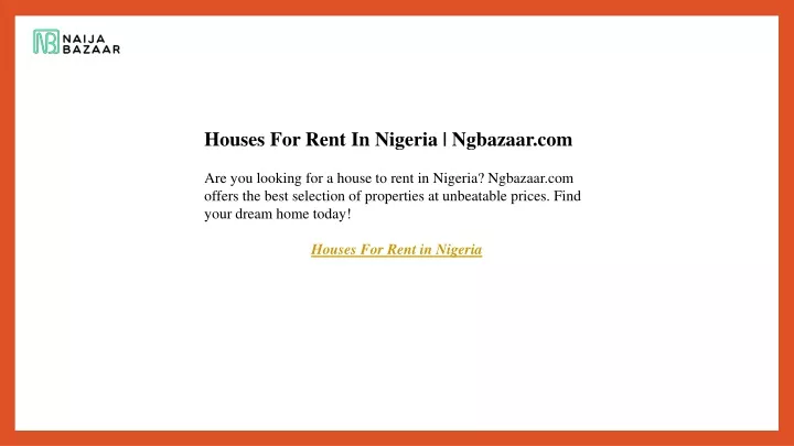 houses for rent in nigeria ngbazaar