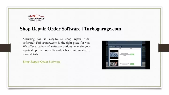 shop repair order software turbogarage com