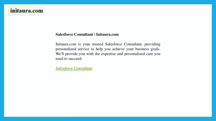 salesforce consultant initaura com initaura
