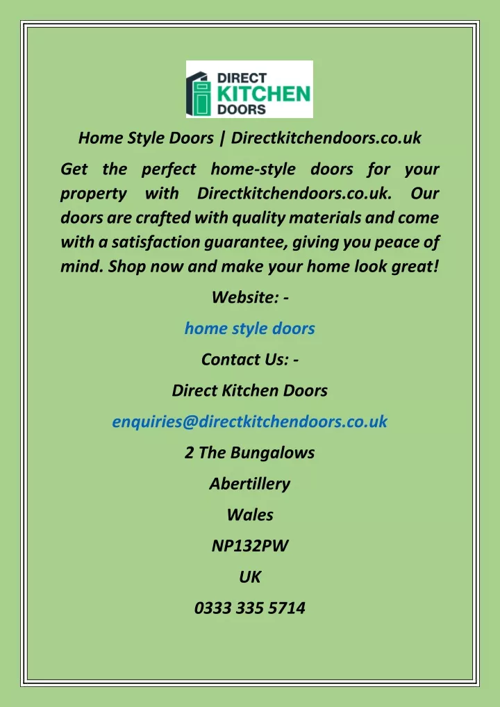 home style doors directkitchendoors co uk