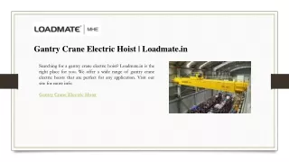 gantry crane electric hoist loadmate in