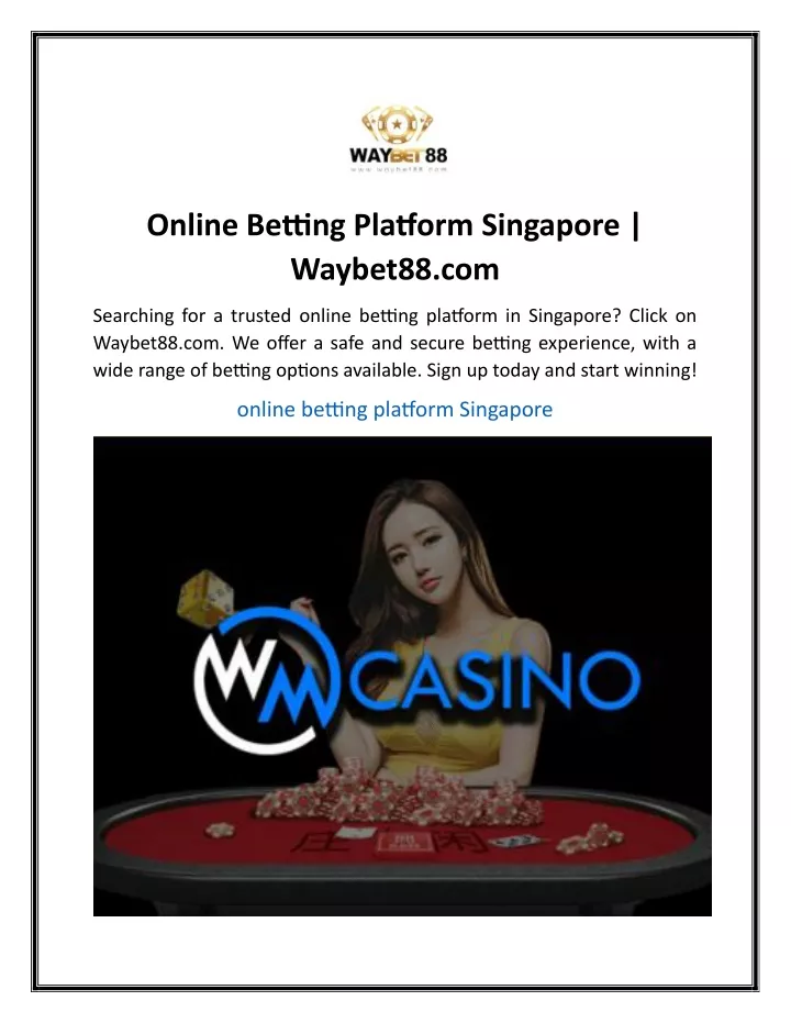 online betting platform singapore waybet88 com
