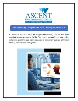 Best Marketing Companies In India | Ascentgroupindia.com