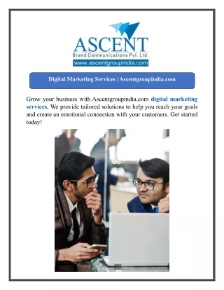Digital Marketing Services | Ascentgroupindia.com