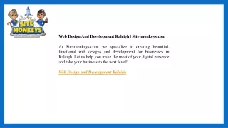 Web Design And Development Raleigh  Site-monkeys.com