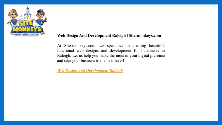 web design and development raleigh site monkeys