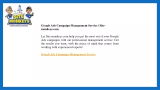 Google Ads Campaign Management Service  Site-monkeys.com