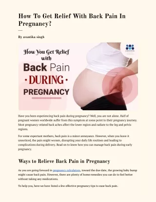 How To Get Relief With Back Pain In Pregnancy_