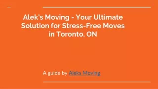 Single Item Movers Toronto by Alek's moving