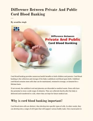 Difference Between Private And Public Cord Blood Banking