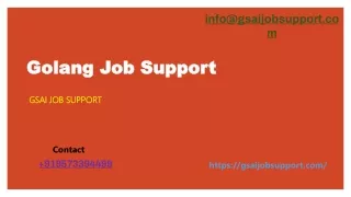 Golang job support