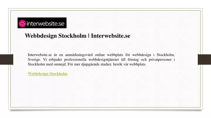 webbdesign stockholm interwebsite se