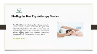 Finding the Best Physiotherapy Service