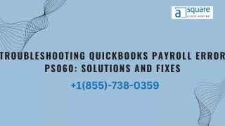 Troubleshooting QuickBooks Payroll Error PS060 Solutions and Fixes