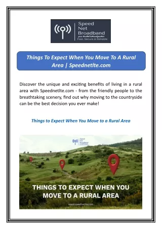 Things To Expect When You Move To A Rural Area | Speednetlte.com