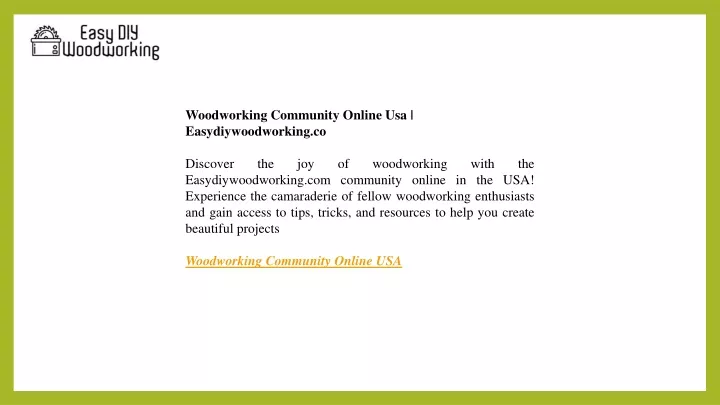 woodworking community online