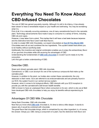 Everything You Need To Know About CBD-Infused Chocolates