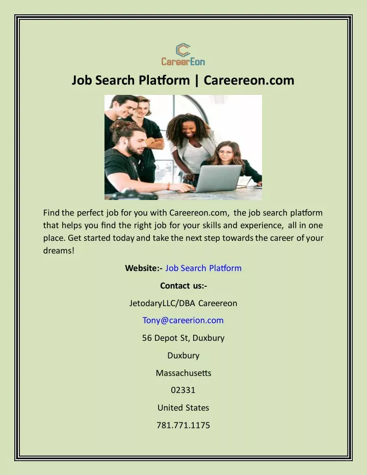 job search platform careereon com