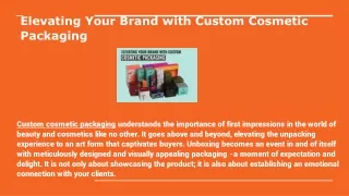 Elevating Your Brand with Custom Cosmetic Packaging