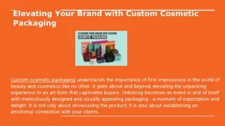 Elevating Your Brand with Custom Cosmetic Packaging