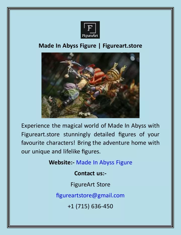 made in abyss figure figureart store