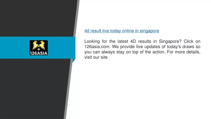 4d result live today online in singapore looking