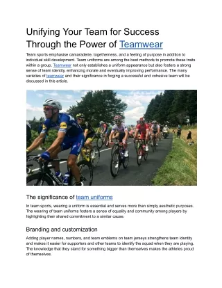 unifying your team for success through the power