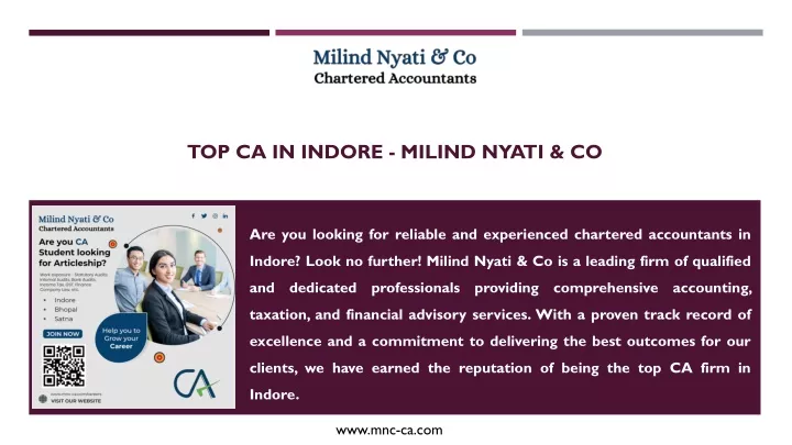 top ca in indore milind nyati co