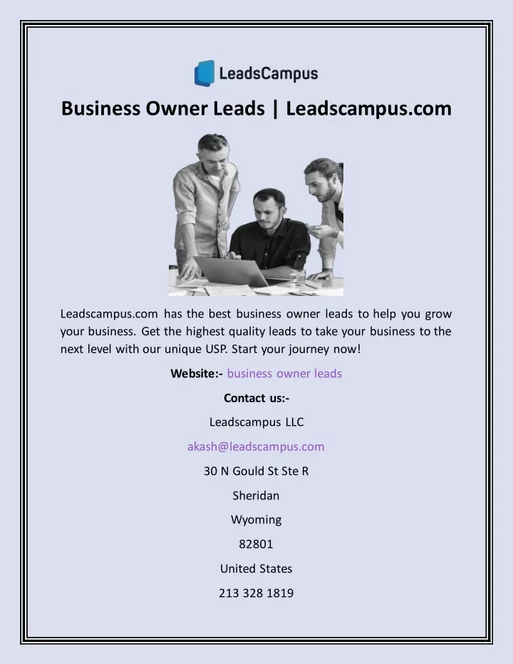 business owner leads leadscampus com