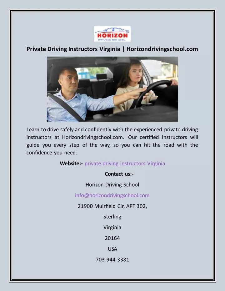 private driving instructors virginia