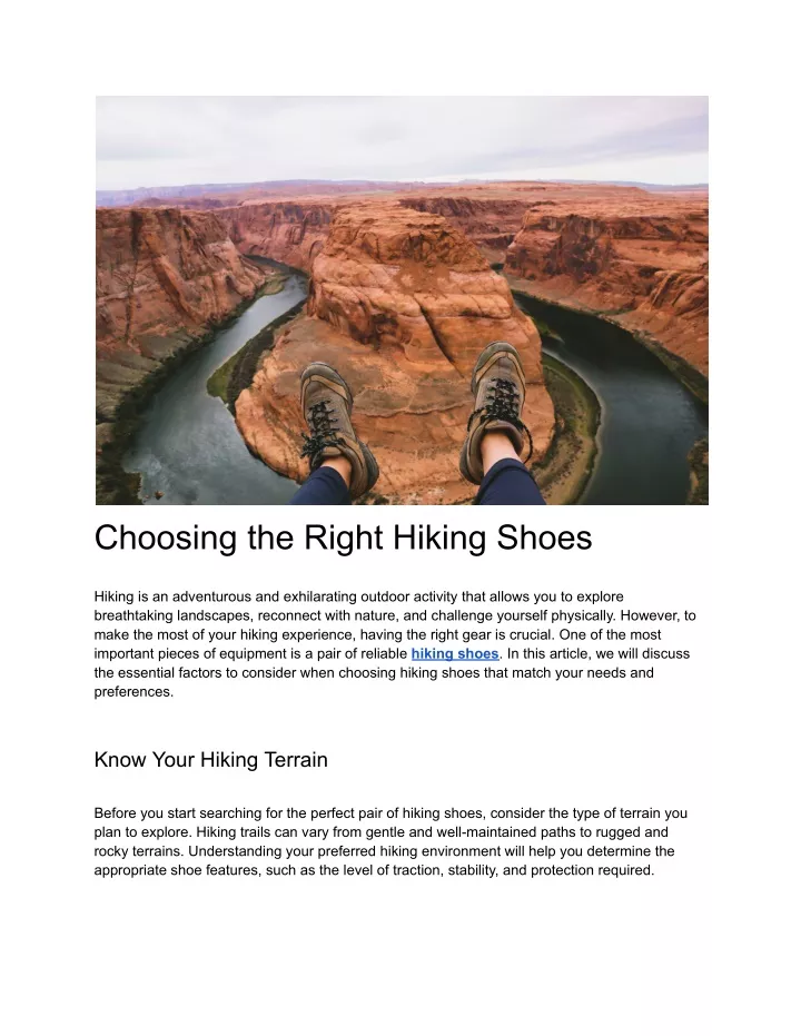 choosing the right hiking shoes