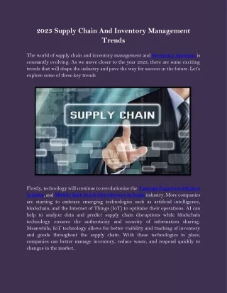 2023 supply chain and inventory management trends