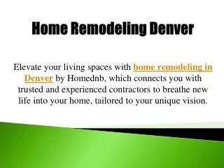 Home Remodeling Denver