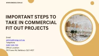 Important Steps to Take In Commercial Fit Out Projects