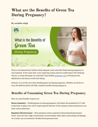 What are the Benefits of Green Tea During Pregnancy