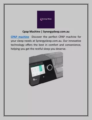 Cpap Machine | Synergysleep.com.au