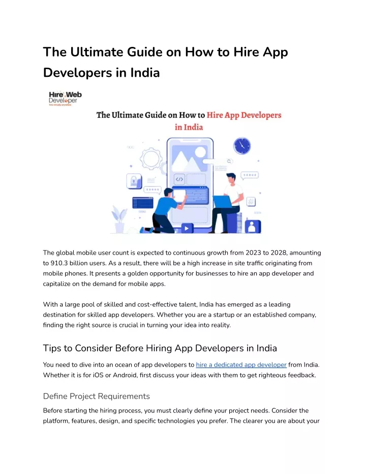 the ultimate guide on how to hire app developers