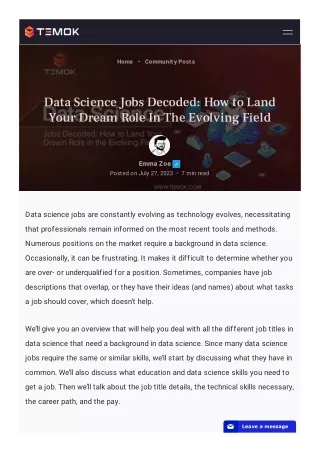 Data Science Jobs Decoded: How to Land Your Dream Role In The Evolving Field